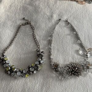 Elegant Silver and Crystal Necklace Set